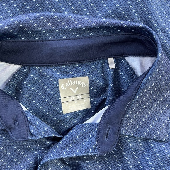 Callaway Men's Opti-Dri Swing Tech Allover Chevron Print Polo in Peacoat Blue, M - Picture 6 of 10